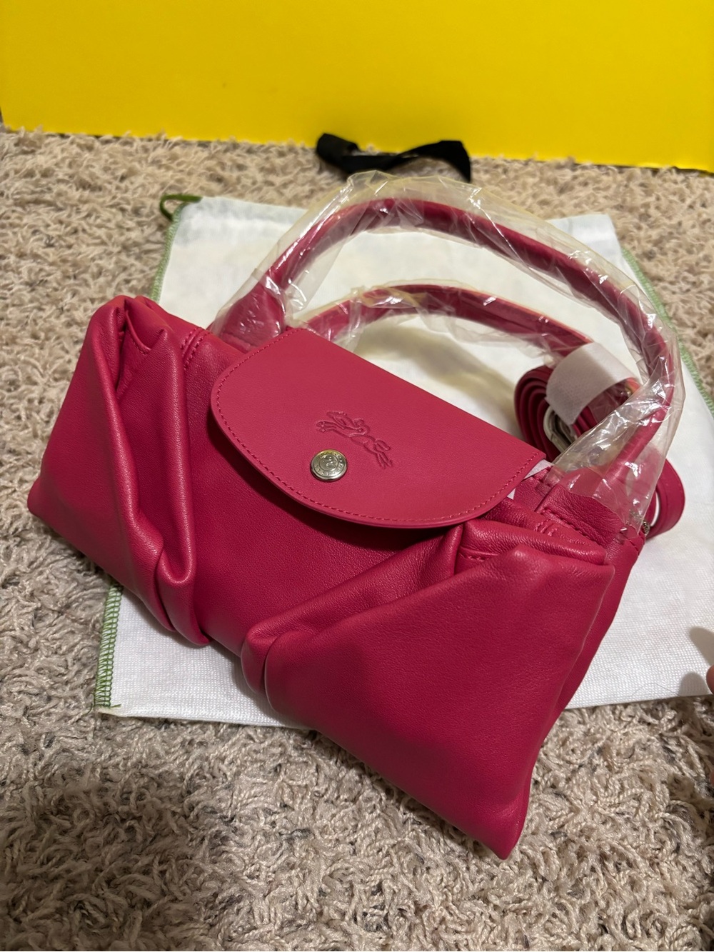 Longchamp Le Pliage Cuir Medium Leather Shoulder Bag Tote NEW - Picture 12 of 12